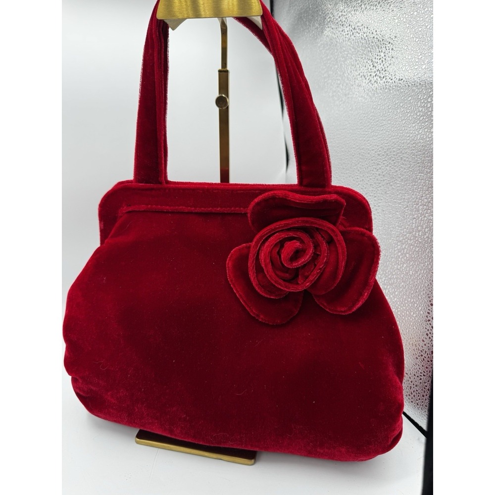Murval | Velvet Red Handbag Big Rose Retro Y2K PT3